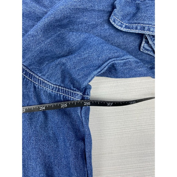 VTG‎ 90s Bobbie Brooks Denim Shirt Womens 22/24W Embroidered Leaves Fall Autumn - Picture 9 of 10